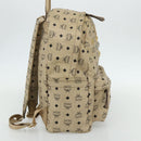 MCM Vicetos Logogram Backpack PVC Beige Gold Auth ka4282-3