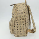 MCM Vicetos Logogram Backpack PVC Beige Gold Auth ka4282-4