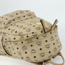 MCM Vicetos Logogram Backpack PVC Beige Gold Auth ka4282-6