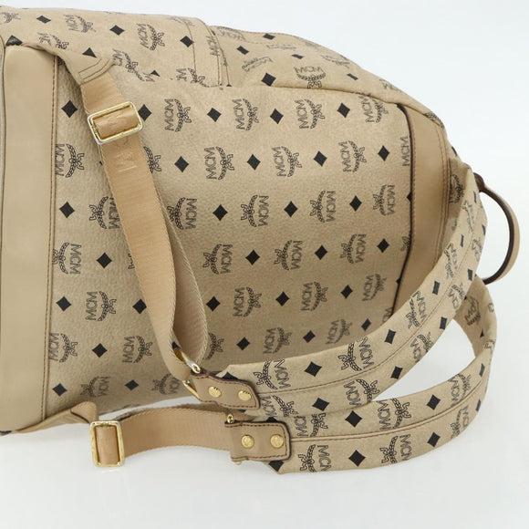 MCM Vicetos Logogram Backpack PVC Beige Gold Auth ka4282