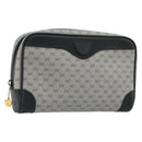 GUCCI Micro GG Supreme Clutch Bag PVC Navy Gold 014 89 0094 Auth ka4286-1