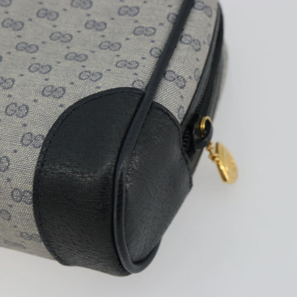 GUCCI Micro GG Supreme Clutch Bag PVC Navy Gold 014 89 0094 Auth ka4286