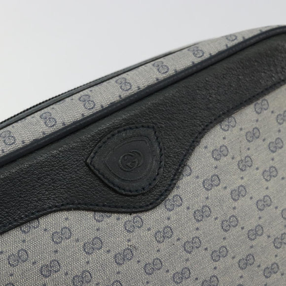 GUCCI Micro GG Supreme Clutch Bag PVC Navy Gold 014 89 0094 Auth ka4286