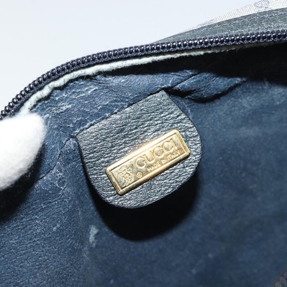 GUCCI Micro GG Supreme Clutch Bag PVC Navy Gold 014 89 0094 Auth ka4286