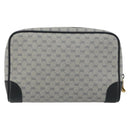 GUCCI Micro GG Supreme Clutch Bag PVC Navy Gold 014 89 0094 Auth ka4286-3