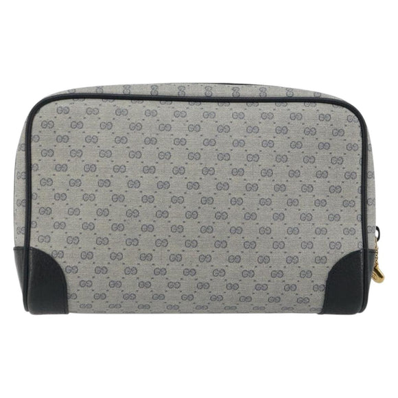 GUCCI Micro GG Supreme Clutch Bag PVC Navy Gold 014 89 0094 Auth ka4286