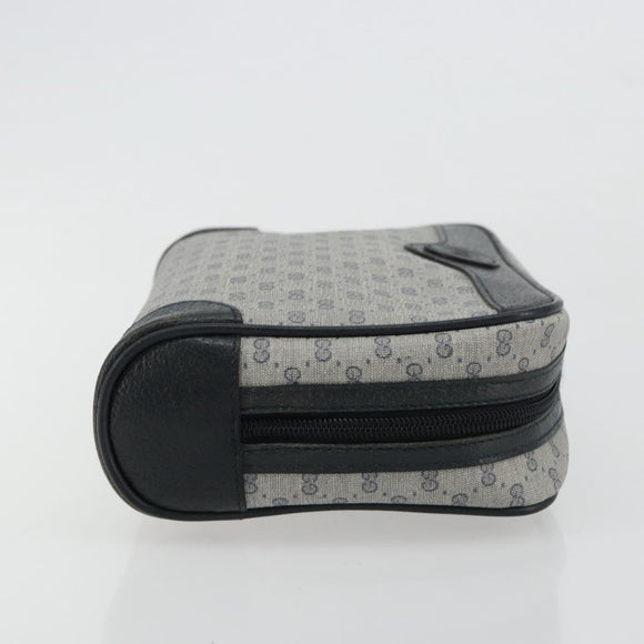 GUCCI Micro GG Supreme Clutch Bag PVC Navy Gold 014 89 0094 Auth ka4286