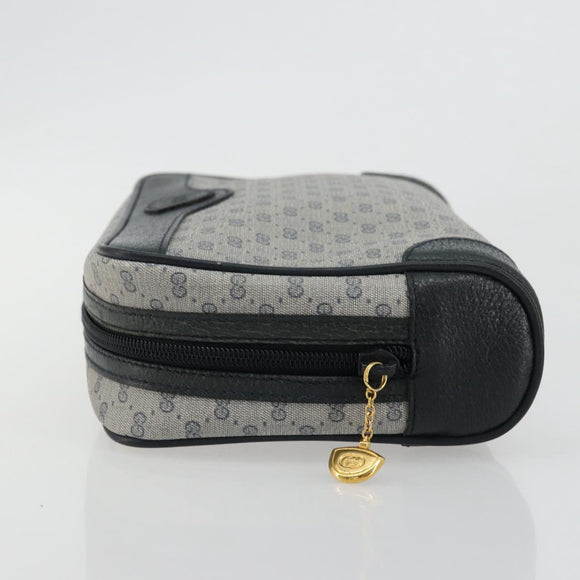GUCCI Micro GG Supreme Clutch Bag PVC Navy Gold 014 89 0094 Auth ka4286