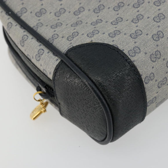 GUCCI Micro GG Supreme Clutch Bag PVC Navy Gold 014 89 0094 Auth ka4286