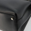 Salvatore Ferragamo Gancini Hand Bag Leather 2way Black Silver Auth ka4288-9