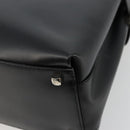 Salvatore Ferragamo Gancini Hand Bag Leather 2way Black Silver Auth ka4288-15