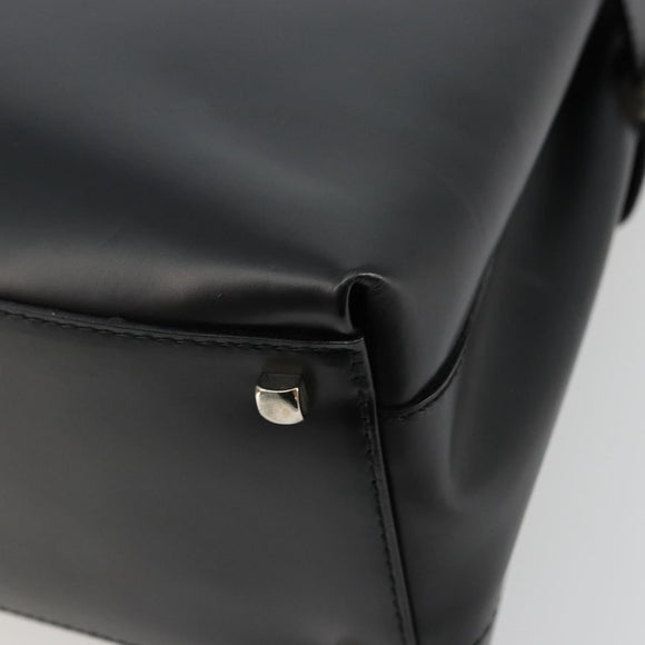 Salvatore Ferragamo Gancini Hand Bag Leather 2way Black Silver Auth ka4288