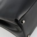 Salvatore Ferragamo Gancini Hand Bag Leather 2way Black Silver Auth ka4288-16