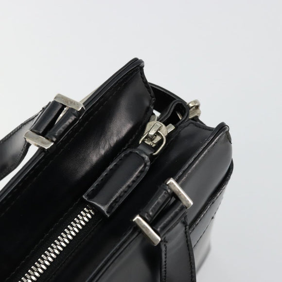 Salvatore Ferragamo Gancini Hand Bag Leather 2way Black Silver Auth ka4288