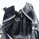 Salvatore Ferragamo Gancini Hand Bag Leather 2way Black Silver Auth ka4288-19