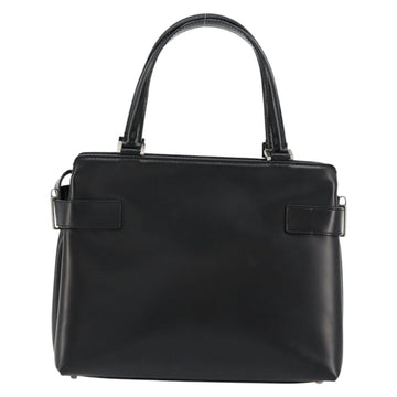 Salvatore Ferragamo Gancini Hand Bag Leather 2way Black Silver Auth ka4288 - 0