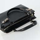 Salvatore Ferragamo Gancini Hand Bag Leather 2way Black Silver Auth ka4288-6