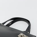 Salvatore Ferragamo Gancini Hand Bag Leather 2way Black Silver Auth ka4288-8