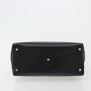 Salvatore Ferragamo Gancini Hand Bag Leather 2way Black Silver Auth ka4288-5