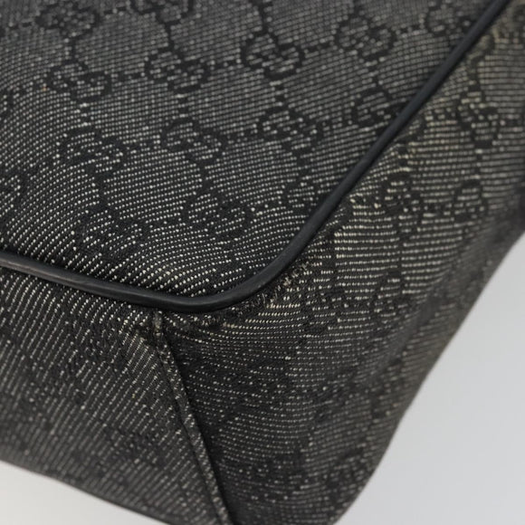 GUCCI GG Canvas Shoulder Bag Black Silver 03136 Auth ka4292