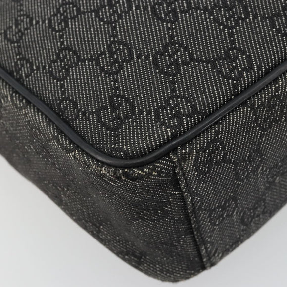 GUCCI GG Canvas Shoulder Bag Black Silver 03136 Auth ka4292