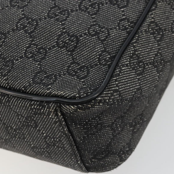 GUCCI GG Canvas Shoulder Bag Black Silver 03136 Auth ka4292