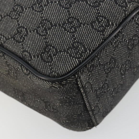 GUCCI GG Canvas Shoulder Bag Black Silver 03136 Auth ka4292