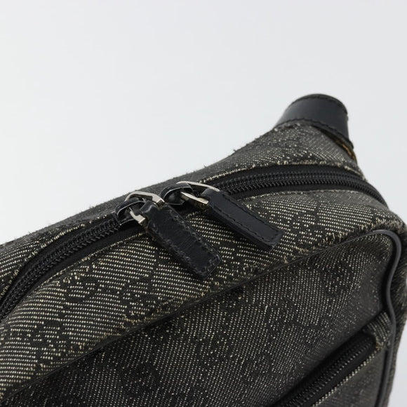 GUCCI GG Canvas Shoulder Bag Black Silver 03136 Auth ka4292