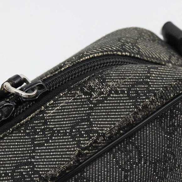 GUCCI GG Canvas Shoulder Bag Black Silver 03136 Auth ka4292