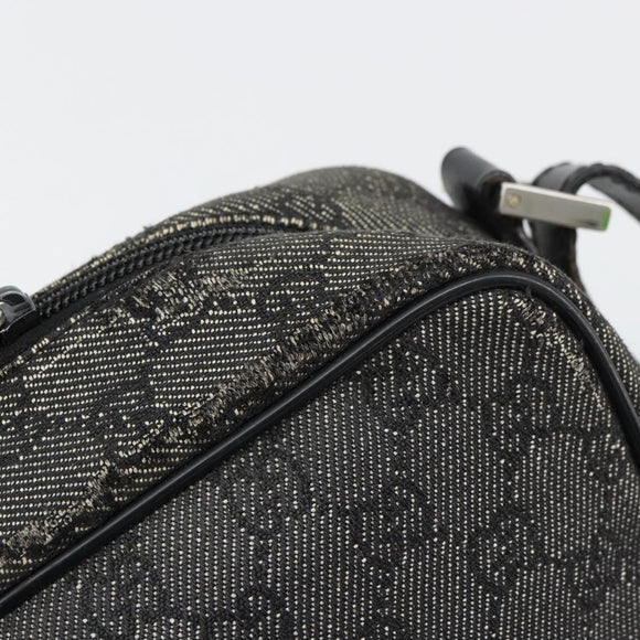 GUCCI GG Canvas Shoulder Bag Black Silver 03136 Auth ka4292