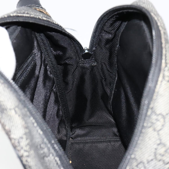 GUCCI GG Canvas Shoulder Bag Black Silver 03136 Auth ka4292
