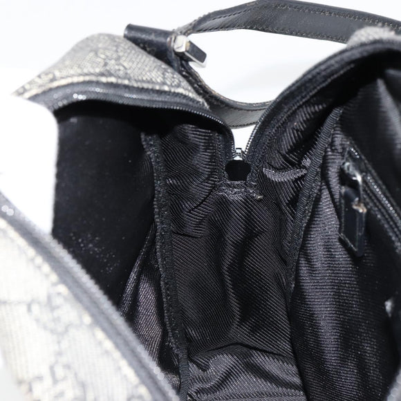 GUCCI GG Canvas Shoulder Bag Black Silver 03136 Auth ka4292