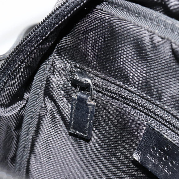 GUCCI GG Canvas Shoulder Bag Black Silver 03136 Auth ka4292