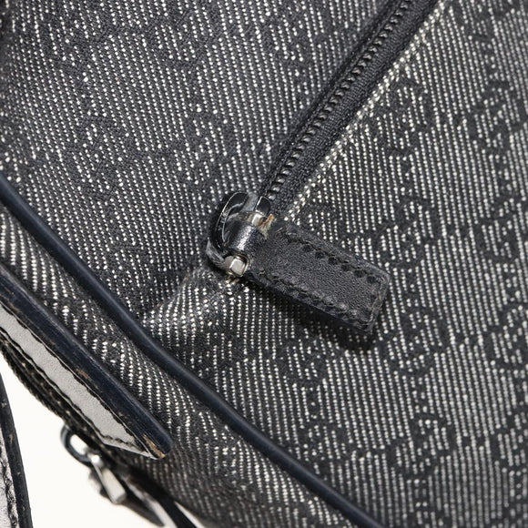 GUCCI GG Canvas Shoulder Bag Black Silver 03136 Auth ka4292