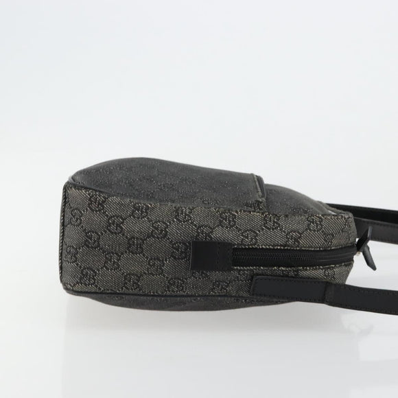 GUCCI GG Canvas Shoulder Bag Black Silver 03136 Auth ka4292