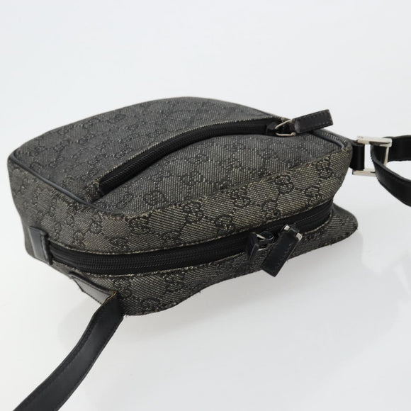 GUCCI GG Canvas Shoulder Bag Black Silver 03136 Auth ka4292