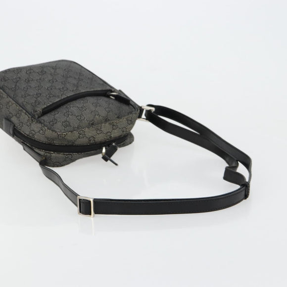 GUCCI GG Canvas Shoulder Bag Black Silver 03136 Auth ka4292