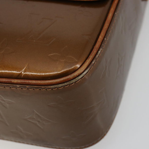 LOUIS VUITTON Monogram Vernis Christie GM Shoulder Bag Bronze M91107 Auth ka4295
