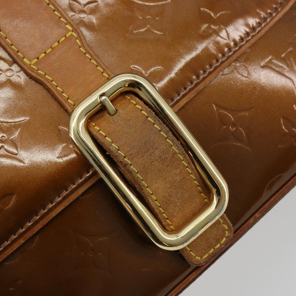 LOUIS VUITTON Monogram Vernis Christie GM Shoulder Bag Bronze M91107 Auth ka4295