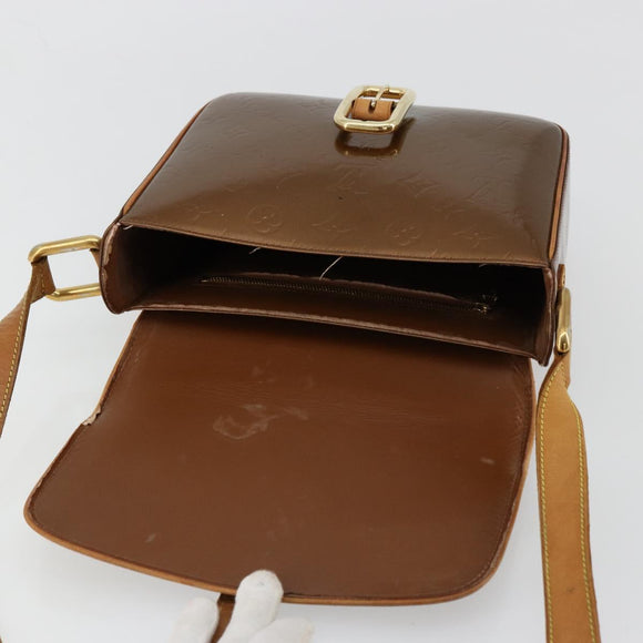 LOUIS VUITTON Monogram Vernis Christie GM Shoulder Bag Bronze M91107 Auth ka4295