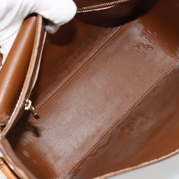 LOUIS VUITTON Monogram Vernis Christie GM Shoulder Bag Bronze M91107 Auth ka4295