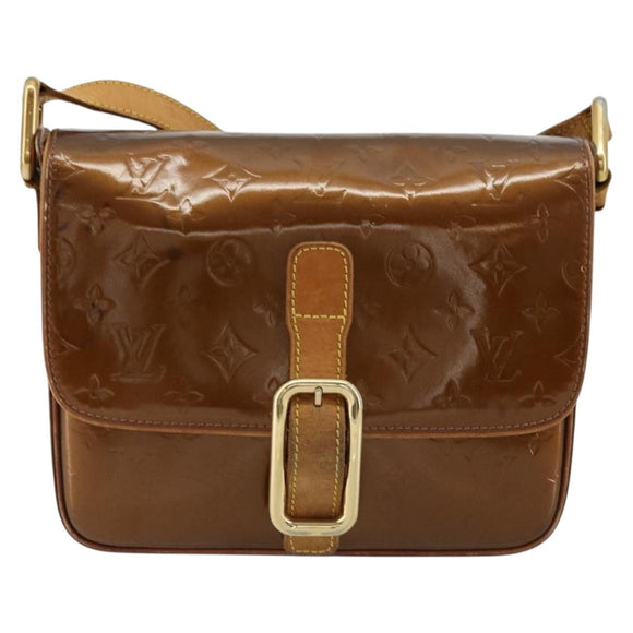 LOUIS VUITTON Monogram Vernis Christie GM Shoulder Bag Bronze M91107 Auth ka4295