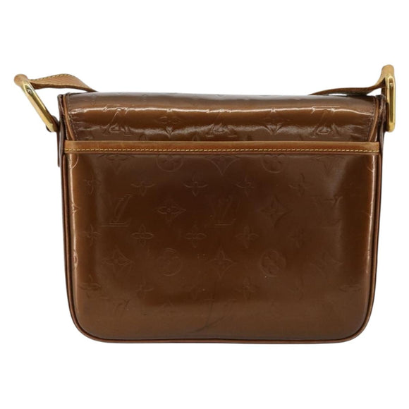 LOUIS VUITTON Monogram Vernis Christie GM Shoulder Bag Bronze M91107 Auth ka4295