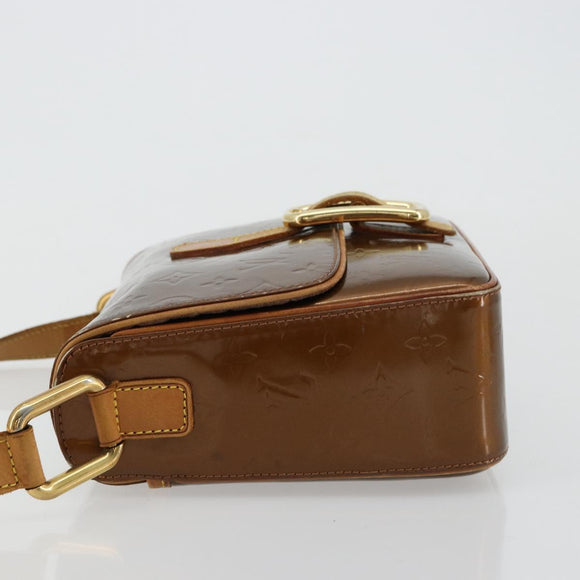 LOUIS VUITTON Monogram Vernis Christie GM Shoulder Bag Bronze M91107 Auth ka4295
