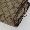 GUCCI GG Supreme Hand Bag PVC Beige Silver 108844 Auth ka4299-10
