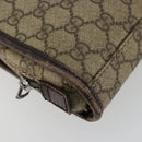 GUCCI GG Supreme Hand Bag PVC Beige Silver 108844 Auth ka4299-13