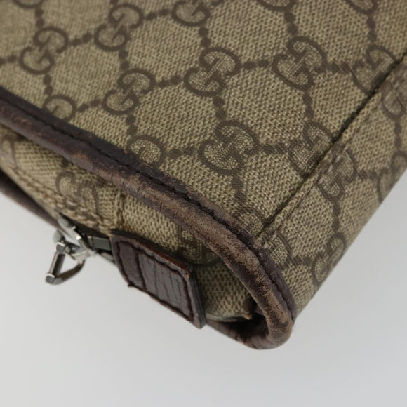 GUCCI GG Supreme Hand Bag PVC Beige Silver 108844 Auth ka4299