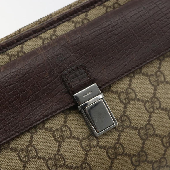 GUCCI GG Supreme Hand Bag PVC Beige Silver 108844 Auth ka4299