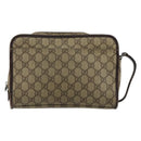 GUCCI GG Supreme Hand Bag PVC Beige Silver 108844 Auth ka4299-3