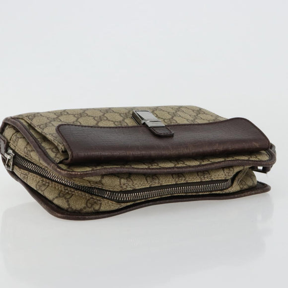GUCCI GG Supreme Hand Bag PVC Beige Silver 108844 Auth ka4299
